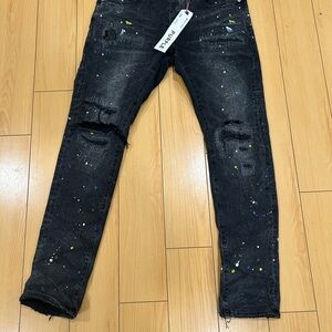 Men's Distressed Black Jeans